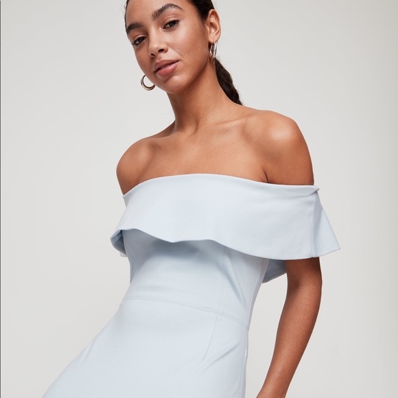 Aritzia Dresses & Skirts - Aritzia Babaton blue off shoulder dress sz M (d56)